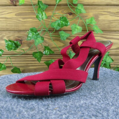 Dexflex  Women Strappy Heel Shoes Red Synthetic Size 8.5 Medium