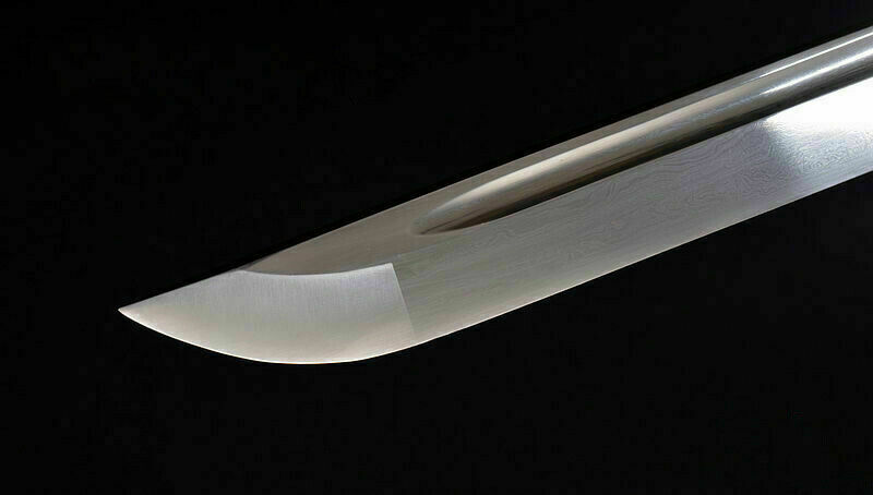 Damascus Folded steel Ninja Sword Japanese Samurai Shirasaya Katana Full Tang