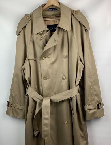 Gabardina Ralph/Ralph Lauren Taupe Doble Pecho Cinturón Bolsillos Cremallera Forro 42L - Imagen 5 de 19