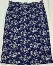 Vintage Edyn Clothing Co Skirt Size 1X Lined Blue Flowers Made In USA