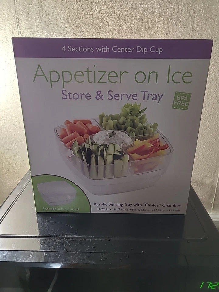 Appetizer on ice store&serve tray w/ center tray for dp bpa free. - Image 3 of 3