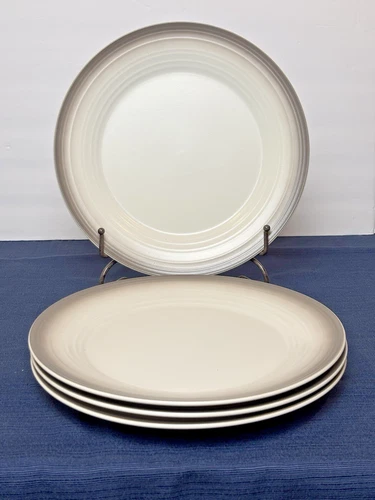 Mikasa Swirl Ombre Mocha 11" Dinner Plates - Set of 4 New