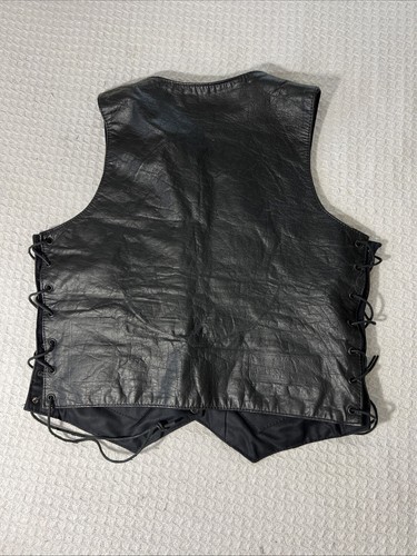 Xelement Advanced Motorcycle Gear Leather Vest, Men's Size X-Large Black - Picture 11 of 13