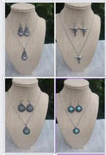 Women Pendant Necklace, Earrings Set, Jewelry Set, Alloy Silver Jewelry Set