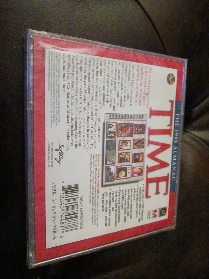 1995 SoftKey Time Magazine Multimedia Almanac CD-Rom,APPLE McIntosh Sealed NEW - Image 3 of 4