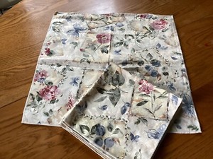 Floral Grape Ivory Damask Napkins - Set Of Four 18” X 18”