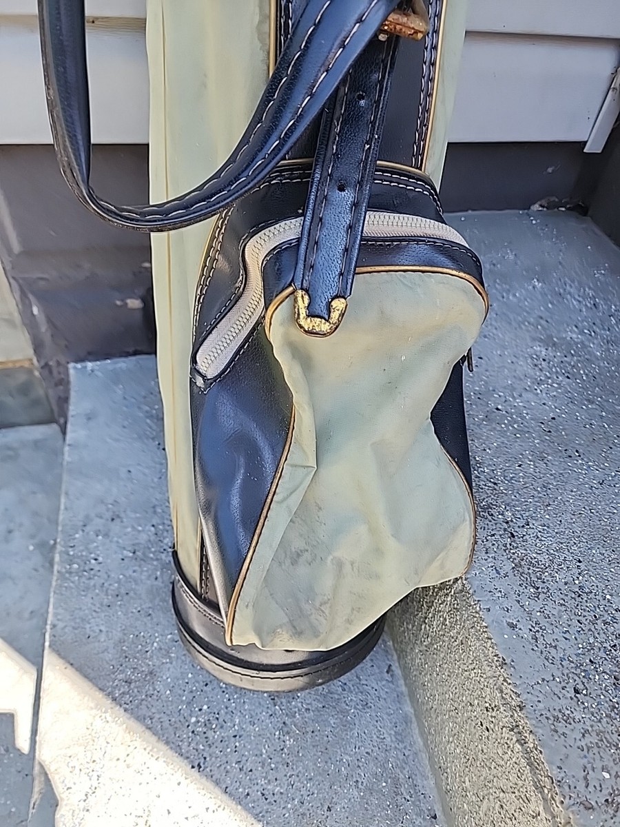 Vintage Hot-Z Golf Cart Bag Blue Nylon W/ Blue Faux Leather 6 Way