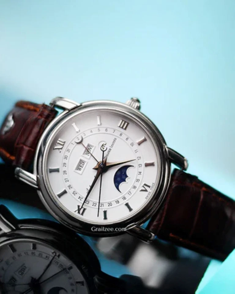 Maurice Lacroix Masterpiece Phase de Lune 38MM White Dial Leather Strap (MP6347) - Image 4 of 4