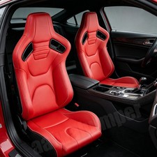 Universal Pvc Leather Reclinable Black Racing Seats Car Seats Pair