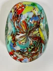 VTG Murano Tutti Frutti End of Day Art Glass Bowl Gold Aventurine Italy