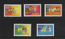 O907  Ethiopia  1986  Anti-Polio campaign  5v.   MNH