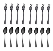 Stainless Steel Flatware Set, 16 Pcs Forks and Spoons Cutlery Set, 2 Sizes, F...