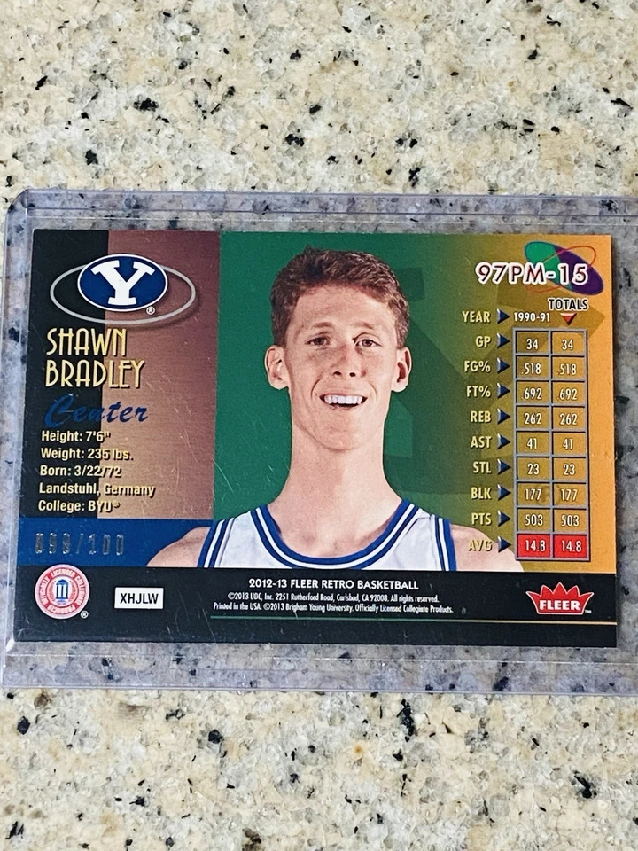 2012-13 Fleer Retro Shawn Bradley Metal Universe Precious Metal Gems PMG #98/100 - Image 2 of 2