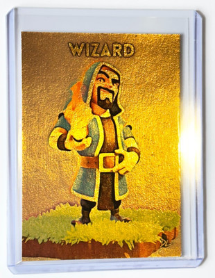 Wizard Gold Plated Edition Artist Signed ''Clash Of Clans'' Trading Card 1/1