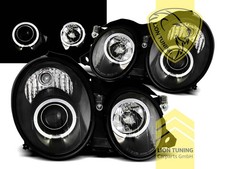 LED Angel Eyes Scheinwerfer f&uuml;r Mercedes Benz CLK C208 Coupe A208 Cabrio schwarz