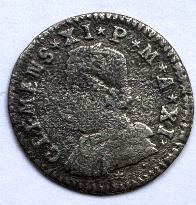 1711 POPE CLEMENT XI - 2 BAIOCCHI - FERRARA (PAPAL STATES) VG+/F-  FREE SHIPPING