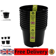 Heavy Duty Black Plastic Planter Pots, 2L, for Indoor & Outdoor Use - 10 Pack