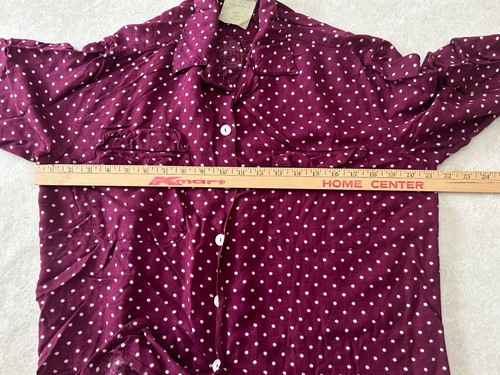 Esprit Damen lila gepunktet Button Down Langarm Bluse/Shirt Gr. M - Bild 8 von 11