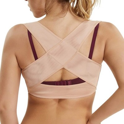 Chest Brace Up Women Posture Corrector Back Support Shapewear Breast X Strap ...