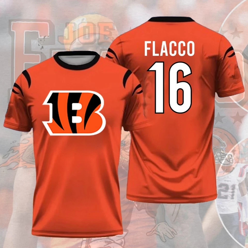 🔥¡MEJOR ELECCIÓN! Joe Flacco #16 Cincinnati Impreso 2025 Nombre y Número Regalo Foto 3 de 4