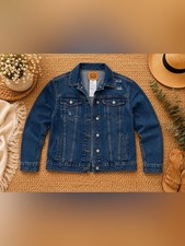 Levi s Kids Denim Trucker Jacket L 12 13Y Distressed Jean Jacket