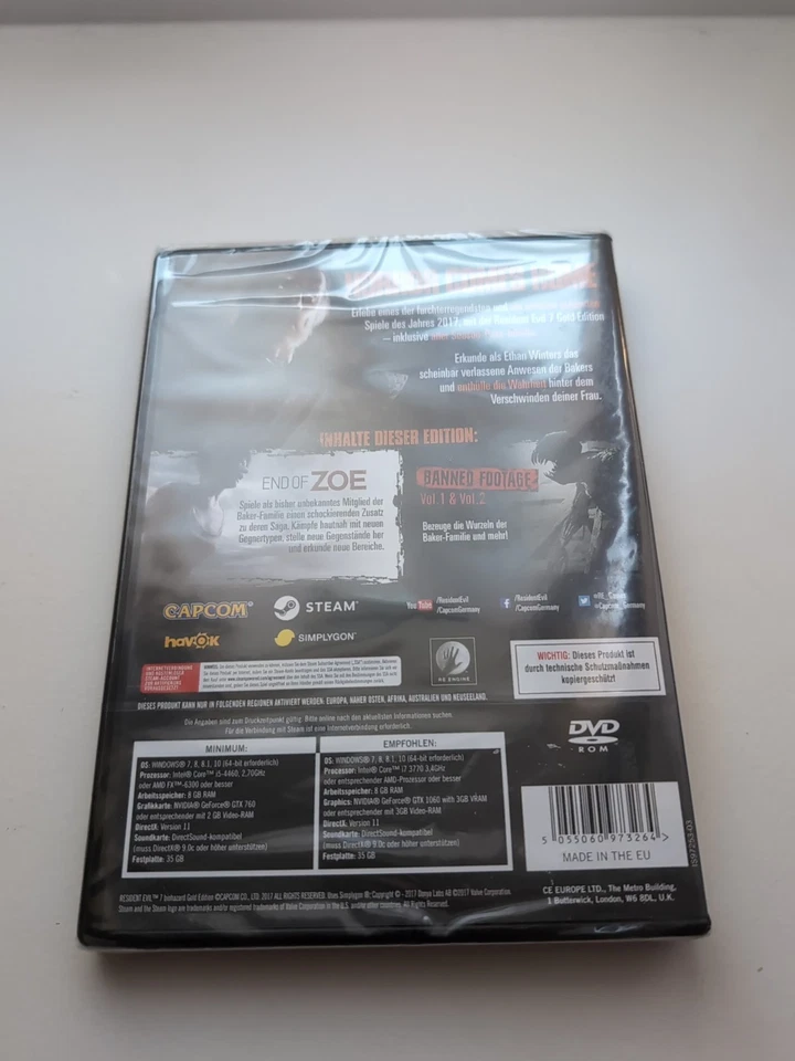 Resident Evil 7 Biohazard-Gold Edition (PC) Deutsch Disc Version Neu Und OVP - Bild 4 von 4