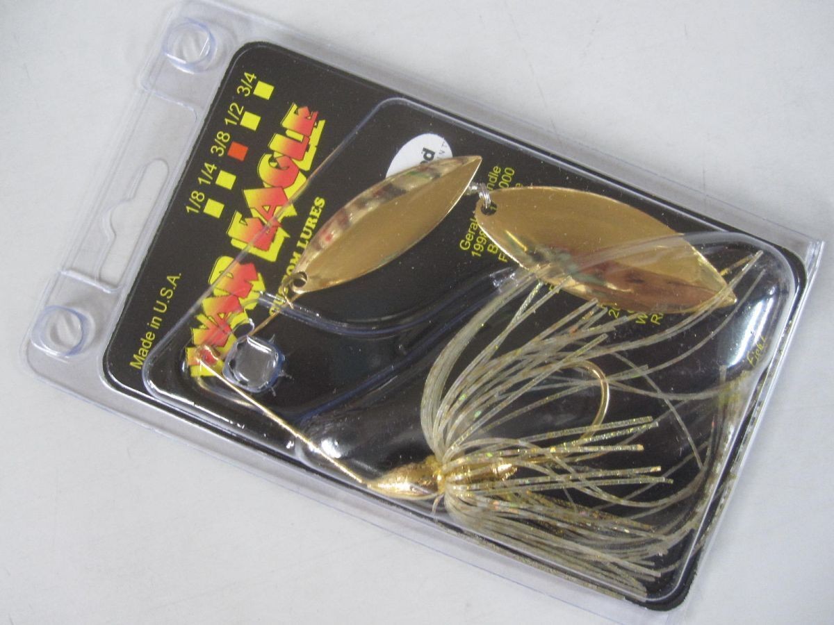War Eagle Gold Frame Double Willow Spinnerbait 3/8oz #05 Gold Shiner New Piano - Image 3