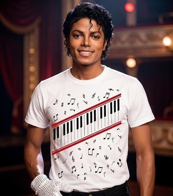 Michael Jackson Beat It Piano Keys T-Shirt, King of Pop Music Tee