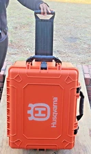HUSQVARNA OEM CHAINSAW TOOL/SUIT CARRYING CASE ON WHEELS WITH RETRACTABLE HANDLE