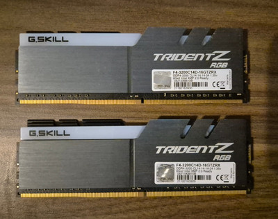 G.Skill Trident Z RGB 16GB Kit, DDR4-3200, CL14-14-14-34, F4-3200C14D-16GTZRX
