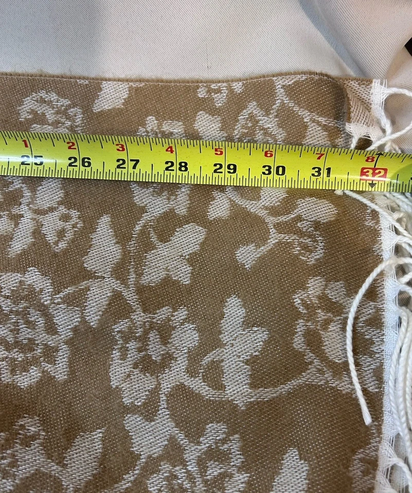 Bufanda tejida de invierno para mujer Cejon marrón y tostado estampado floral 64x9, suave Foto 4 de 4