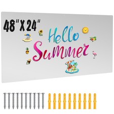 24 x 48 Magnetic Board Steel Magnet Bulletin Boards for Walls Wet Erase Stain...