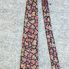 Andhurst Men's Woven Silk Tie Paisley Black Red Beige Blue Made in USA