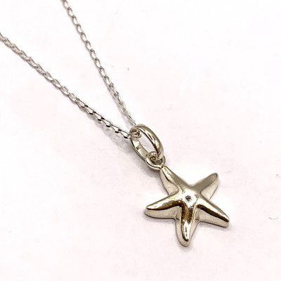 925 Sterling Silber Seestern Anhänger feine Kette Halskette - 20'' Zoll