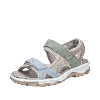 Rieker Damen Trekkingsandale Beige/Pastellbunt 68866-94 Schuhe
