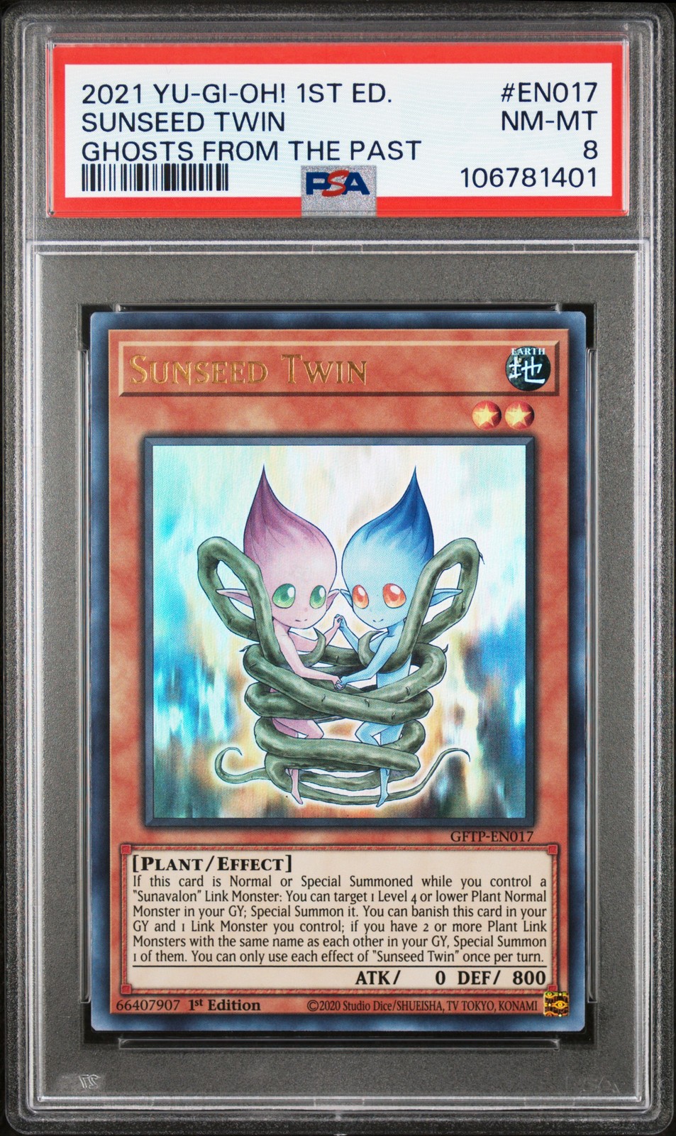 2021 YU-GI-OH! GHOSTS FROM THE PAST 1ST EDITION #EN017 SUNSEED TWIN PSA 8 view 1
