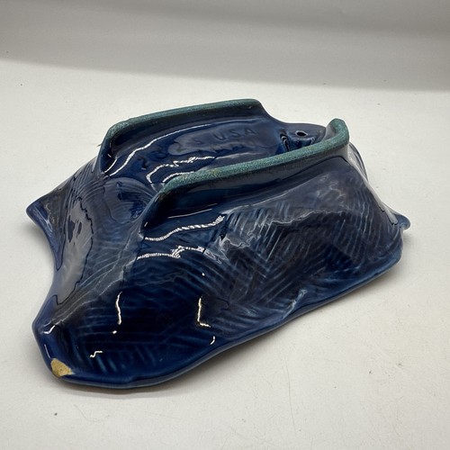 Vintage MCM Aschenbecher Deep Blue California Pottery 232S USA Art Deco 60er - Bild 6 von 7
