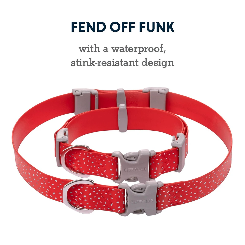 Confluence Dog Collar, Waterproof and Stink Resistant, Red Sumac, 14-20 - Image 4 of 4