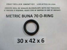 30mm ID x 42mm OD x 6mm thick O-ring. Buna-70. Quan 1.