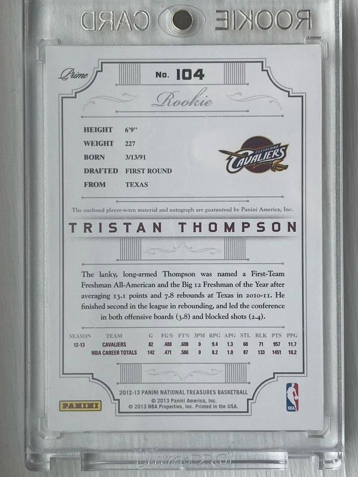 Tristan Thomas 2009-10 Panini National Treasures 173/199 RC Rookie Patch Auto - Image 2 of 2