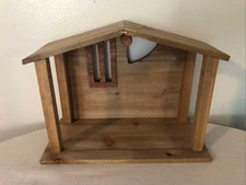 New Nativity Wooden Stable Only Manger Creche 12”x 9”x 5” Holiday Christmas