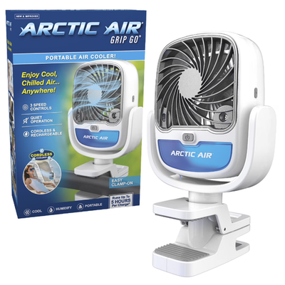 #ad Arctic Air Grip Go Clamp on Portable Evaporative Air Cooler Rechargeable Fan $27.10