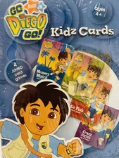 Nick Jr Go Diego Go 4-Card Games Tin Go Fish Rummy Memory Match New Sealed Gift