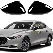For Mazda 3 Axela 2019-2024 Glossy Black Exterior Rear View Mirror Cover Trim For Mazda 3 Axela 2019-2024 Glossy Black Exterior Rear View Mirror Cover Trim