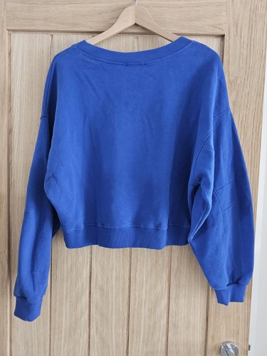 Sudadera Absolut Cashmere 100% Algodón Recortada Azul Louison Talla M - NUEVA - Imagen 6 de 10