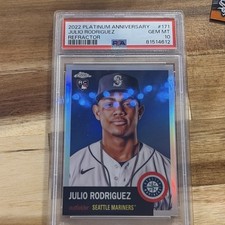 Topps 2022 Chrome Platinum Anniversary Julio Rodriguez #171 Refractor RC PSA 10