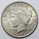 1922 $1 Peace Silver Dollar Uncirculated - RAW - Great Luster / Nice Coin