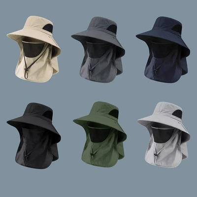 #ad Wide Brim Sun Hat UV Protection Bucket Cap For Hiking Camping Fishing Safari Men $6.29