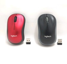 Logitech M185 Wireless Mouse, 2.4GHz with USB Mini Receiver Back / Red