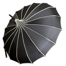 Pagoda Peak Old-Fashionable Ingenuity Umbrella Parasol Black , Free Shipping